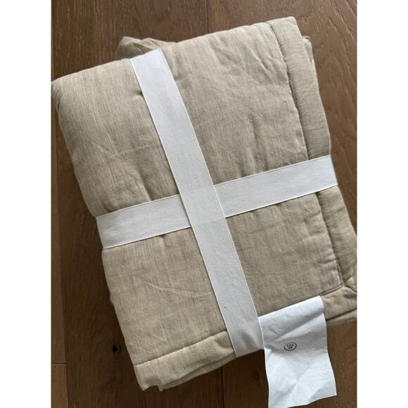 New Pottery Barn Ivory Velvet Cross Stitch Standard Sham Set 2 - Picture 3 of 3